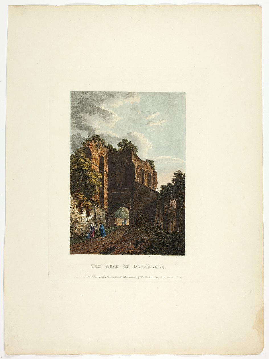 O Arco de Dolabella, placa trinta e cinco das Ruínas de Roma de M. Dubourg