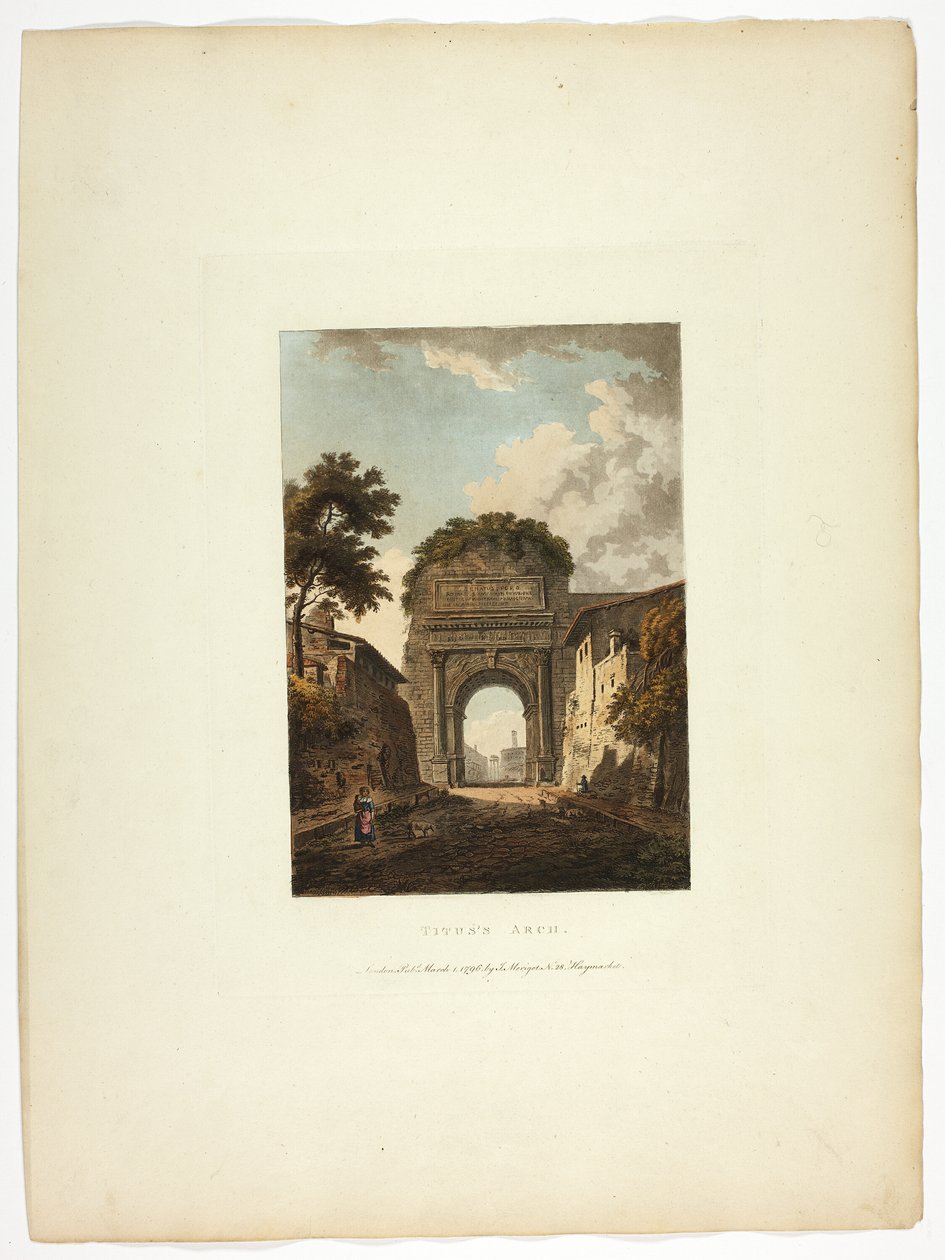 Arco de Tito, placa dez das Ruínas de Roma de M. Dubourg