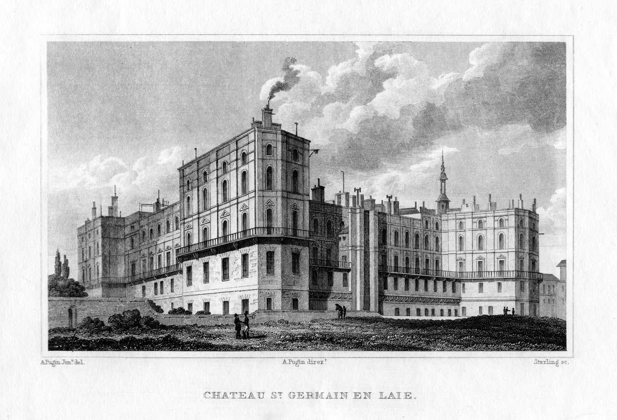 Castelo de Saint Germain em Laye, Paris, c1830 de M. J. Starling