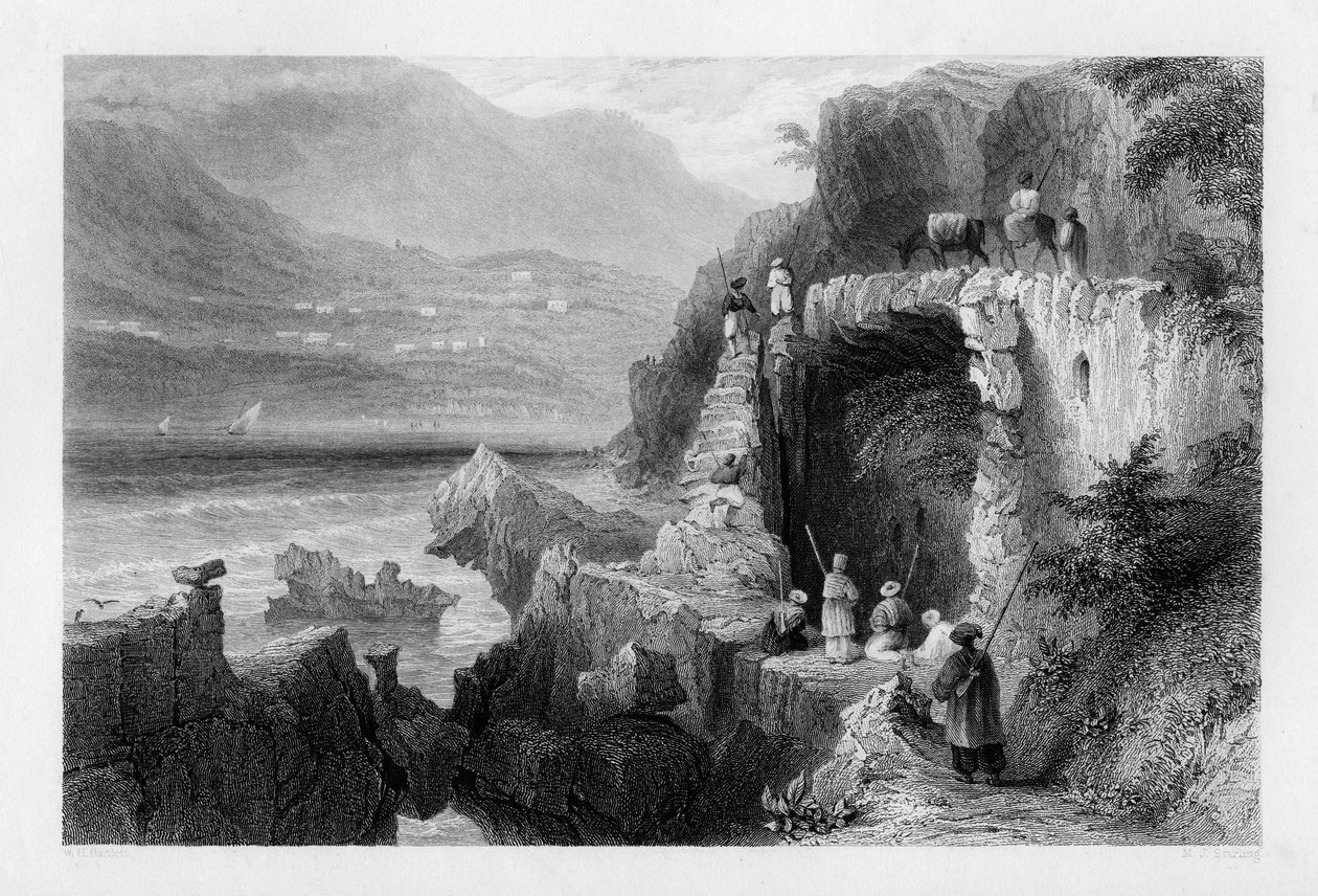 O túmulo de São Jorge, Baía de Kesrouan, Síria, 1841. de M. J. Starling