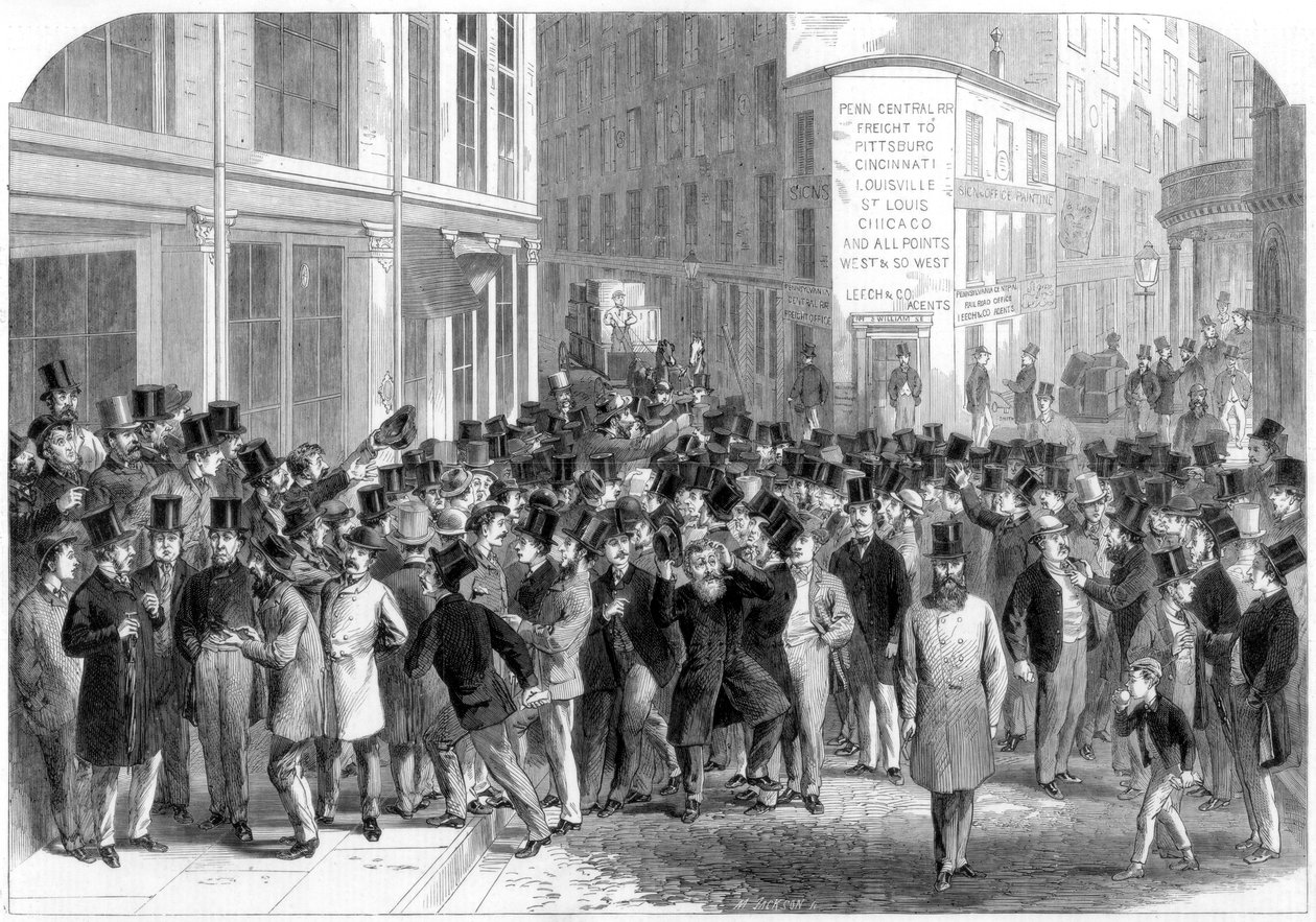 Corretores da Kerbstone em Nova York, 1864. de M. Jackson