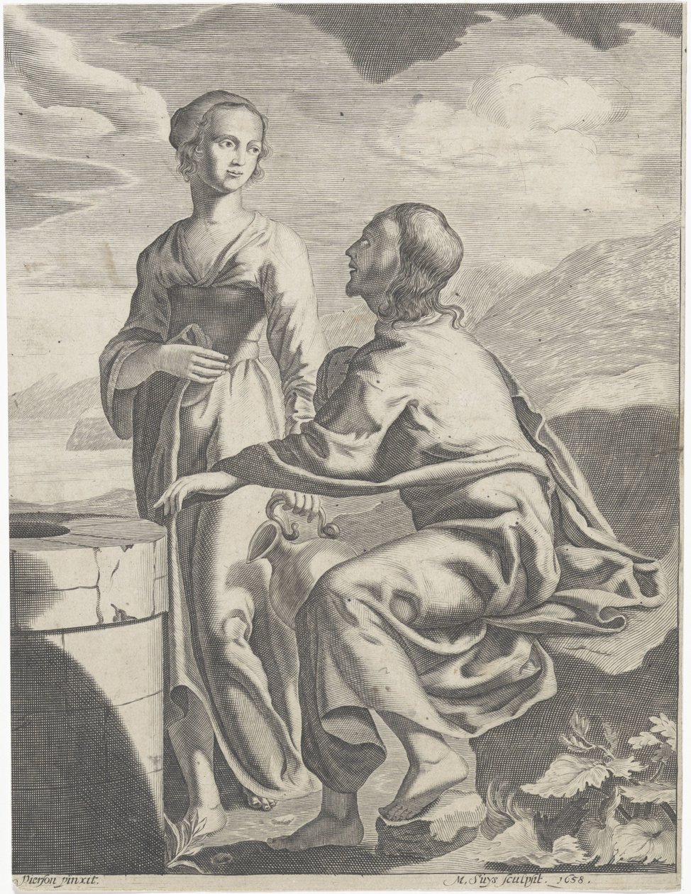 Cristo e a mulher samaritana de M. Suys