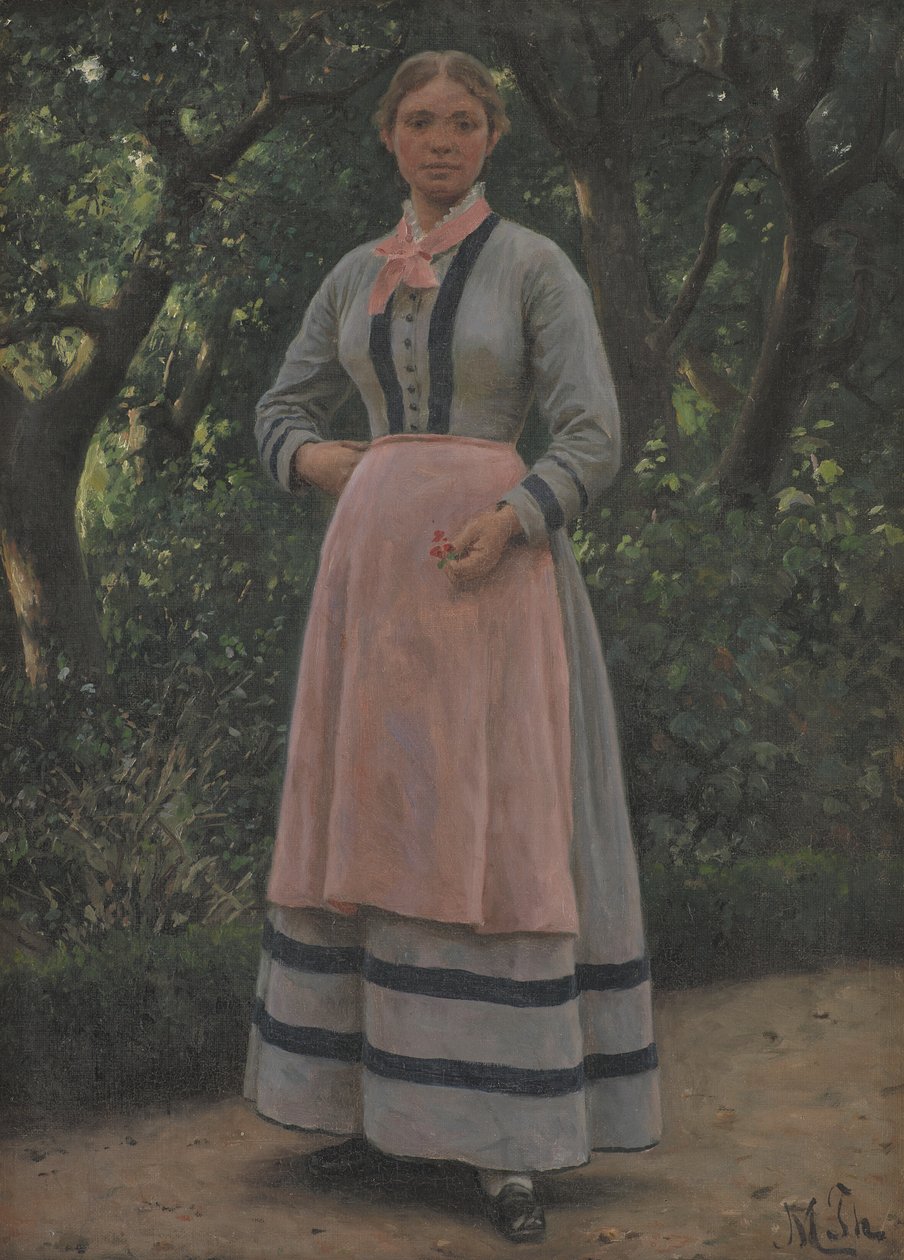 Moça em um jardim de M. Therkildsen