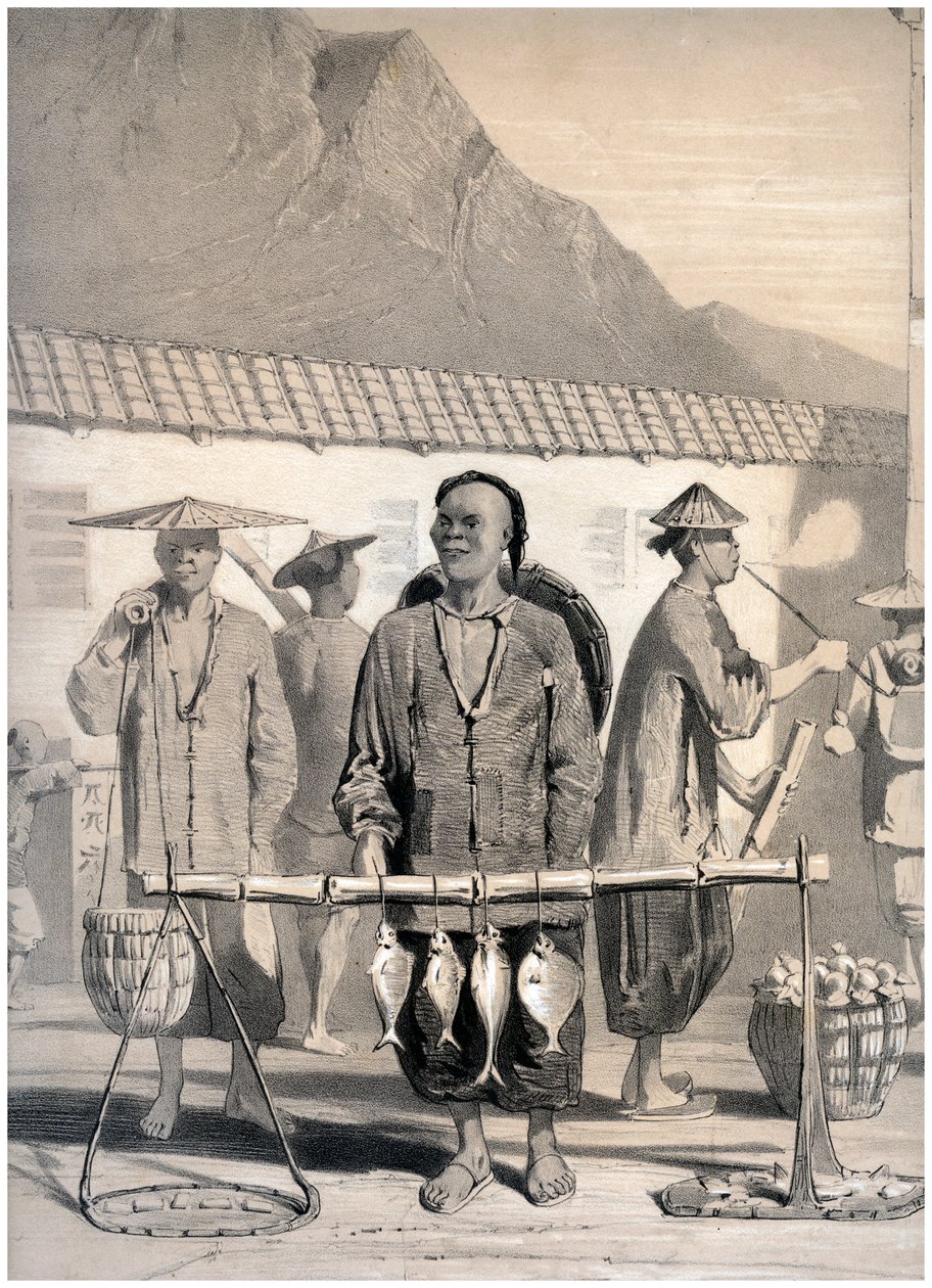 Peixeiros, Victoria Street, Hong Kong, China, c1860. de M and N Hanhart