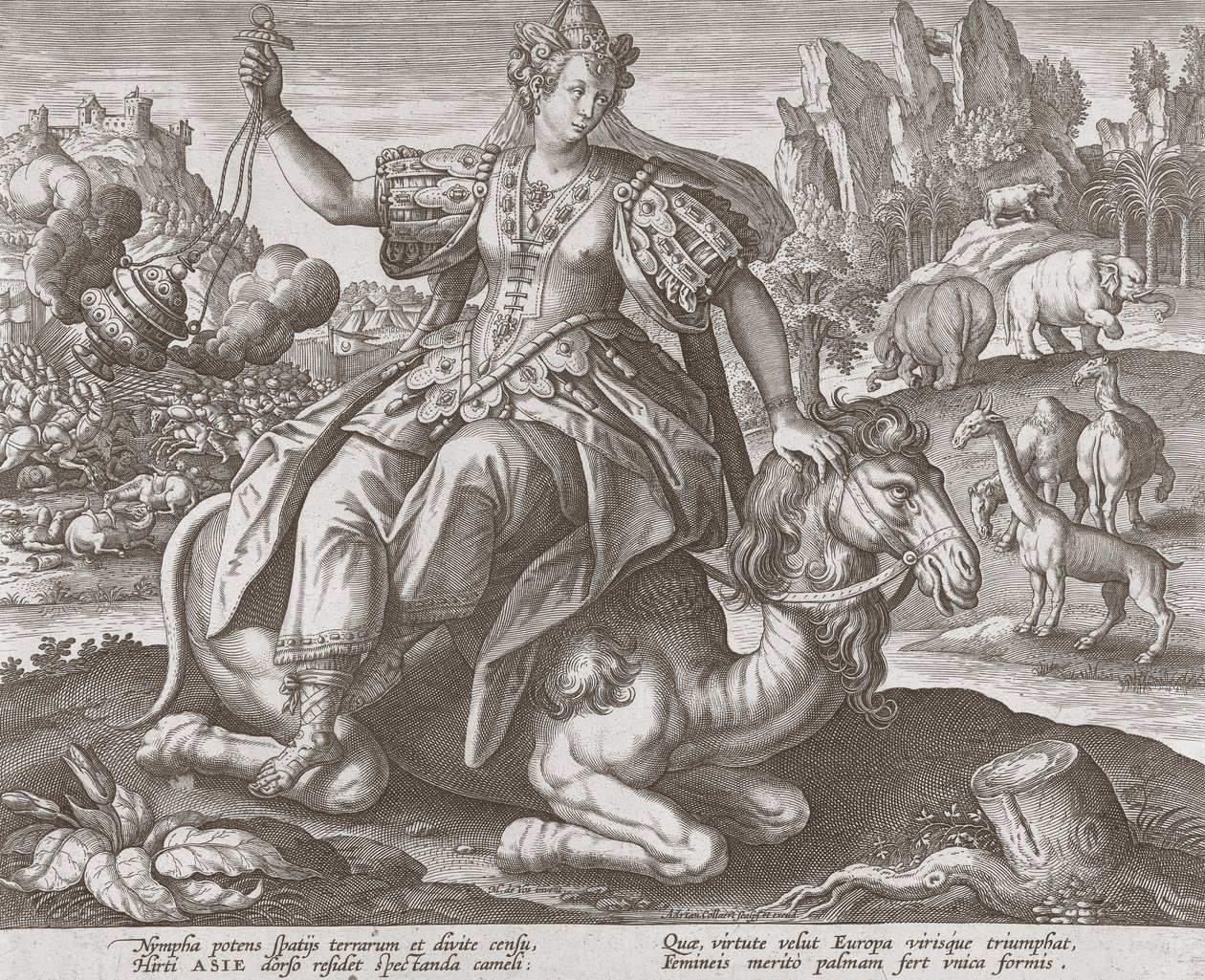 Ásia dos quatro continentes, bar. C 1588-89 de Maarten de after Vos