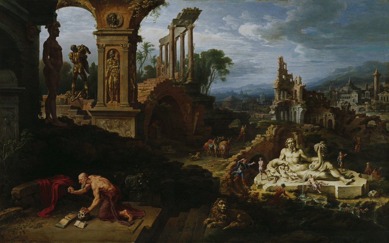 Paisagem, com, são, jerome de Maarten van Heemskerck