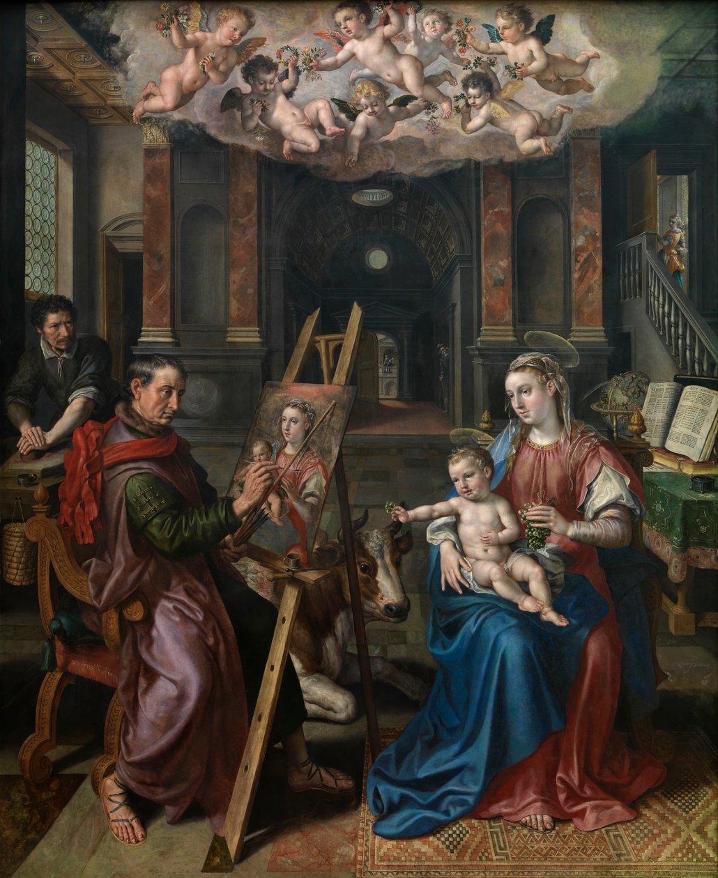 São Lucas Pintando a Virgem de Maarten de Vos