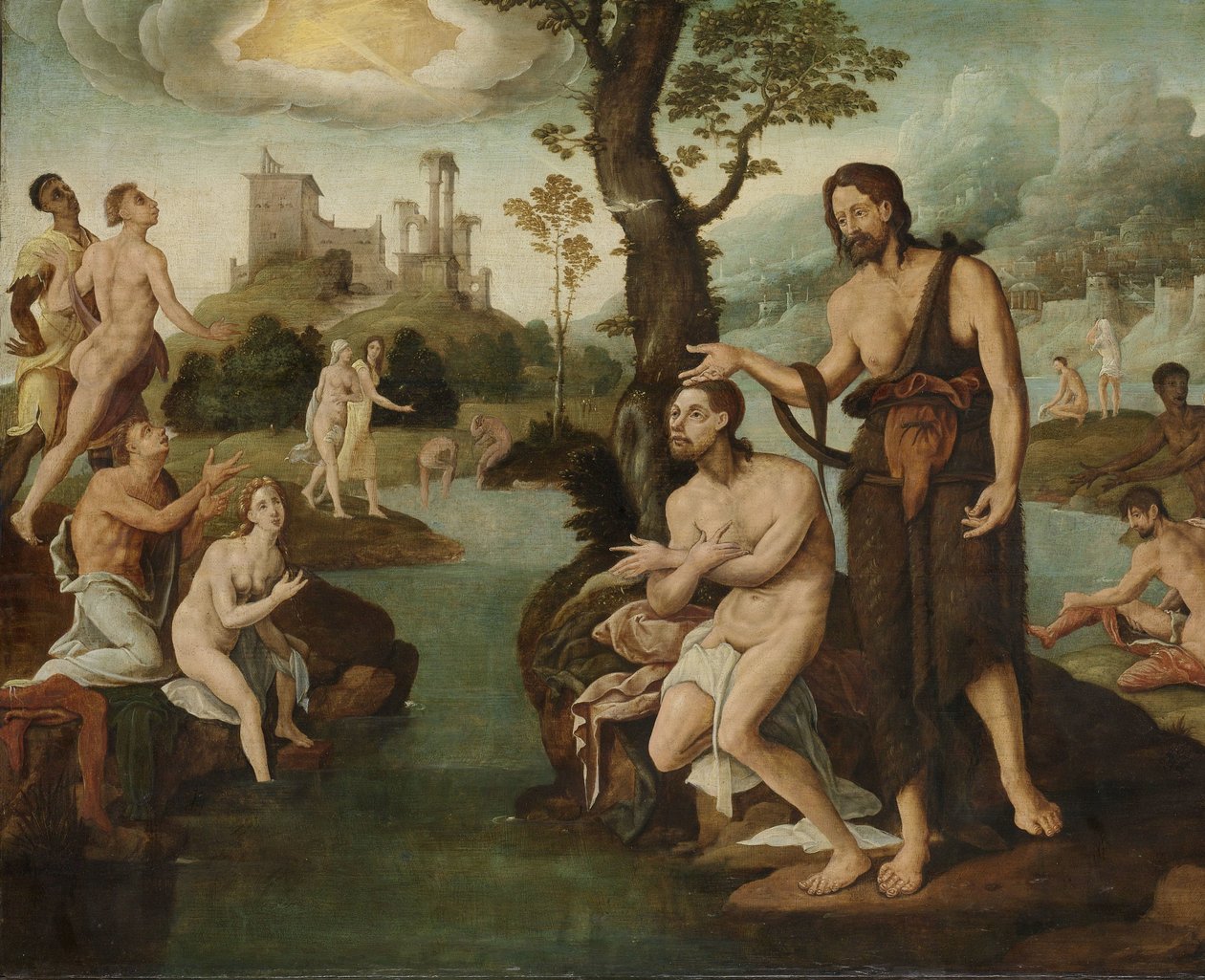 O baptismo de Cristo de Maarten van Heemskerck (circle of)