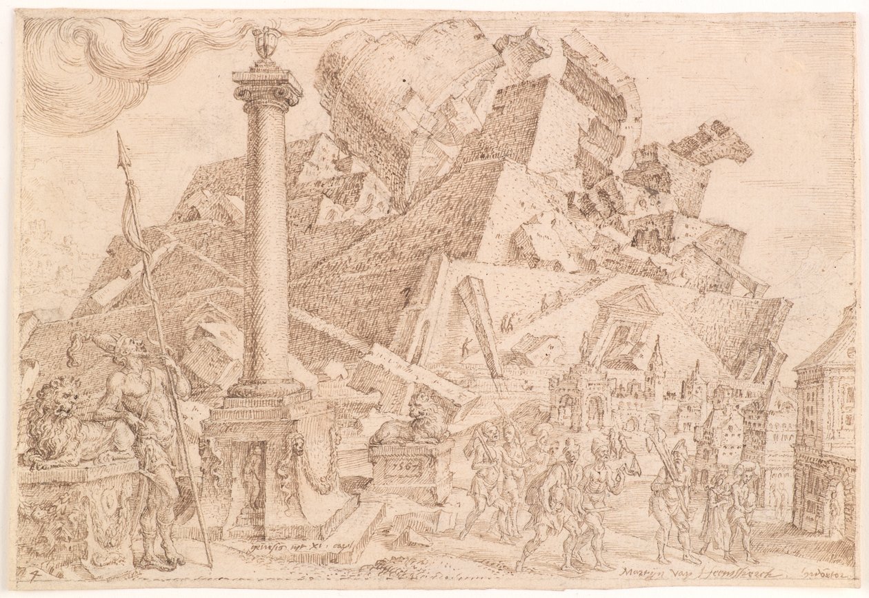 A destruição da Torre de Babel de Maarten van Heemskerck
