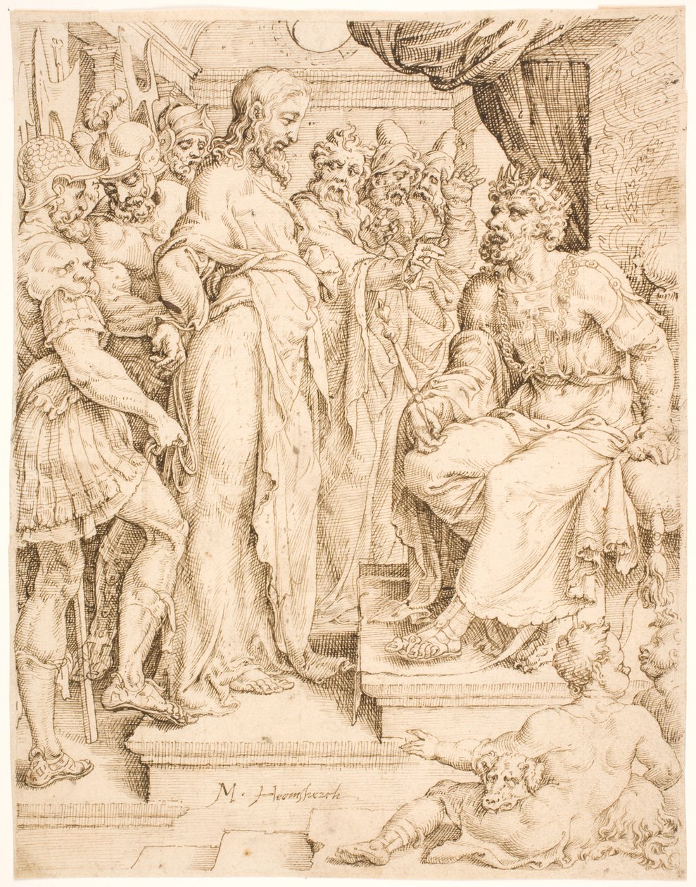 Cristo antes de Herodes de Maarten van Heemskerck