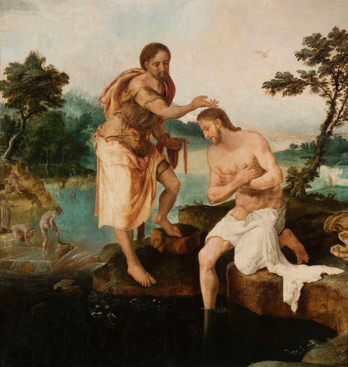 Batismo de Cristo (Mt 3, 13-17; Mc 1, 9-11; Lc 3, 21-22) de Maarten van Heemskerck