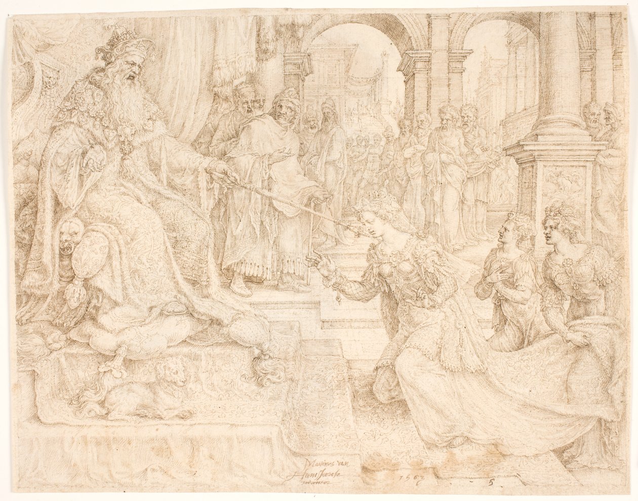 Ester diante de Assuero de Maarten van Heemskerck