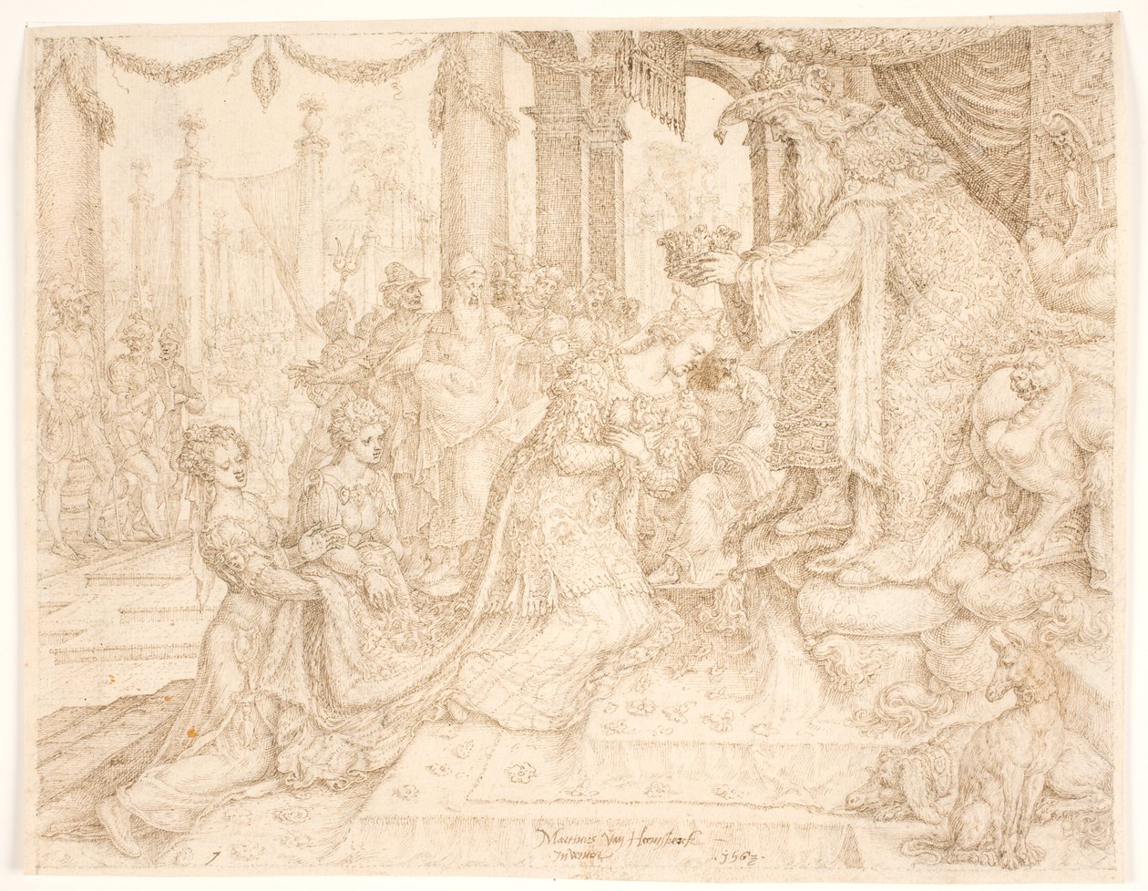Ester coroada por Assuero de Maarten van Heemskerck