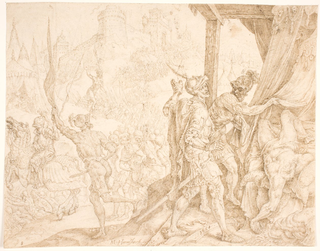 Corpo de Holofernes encontrado por Bagoas de Maarten van Heemskerck