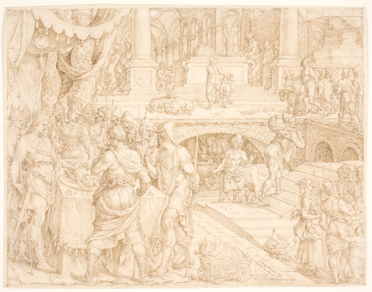 Josias ordena que o povo guarde a Páscoa como prescrito no Livro da Aliança de Maarten van Heemskerck