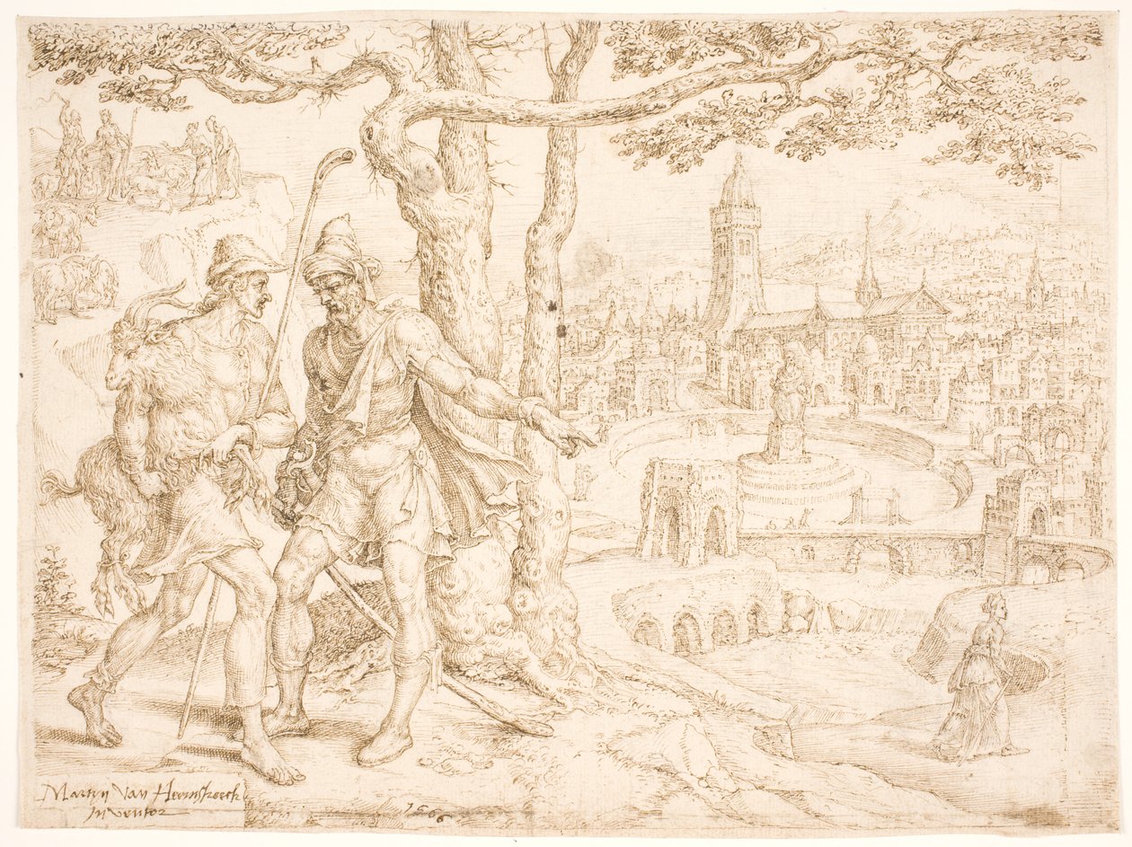 Judá enviando Tamar the Kid por Hirah, o Adulamita de Maarten van Heemskerck