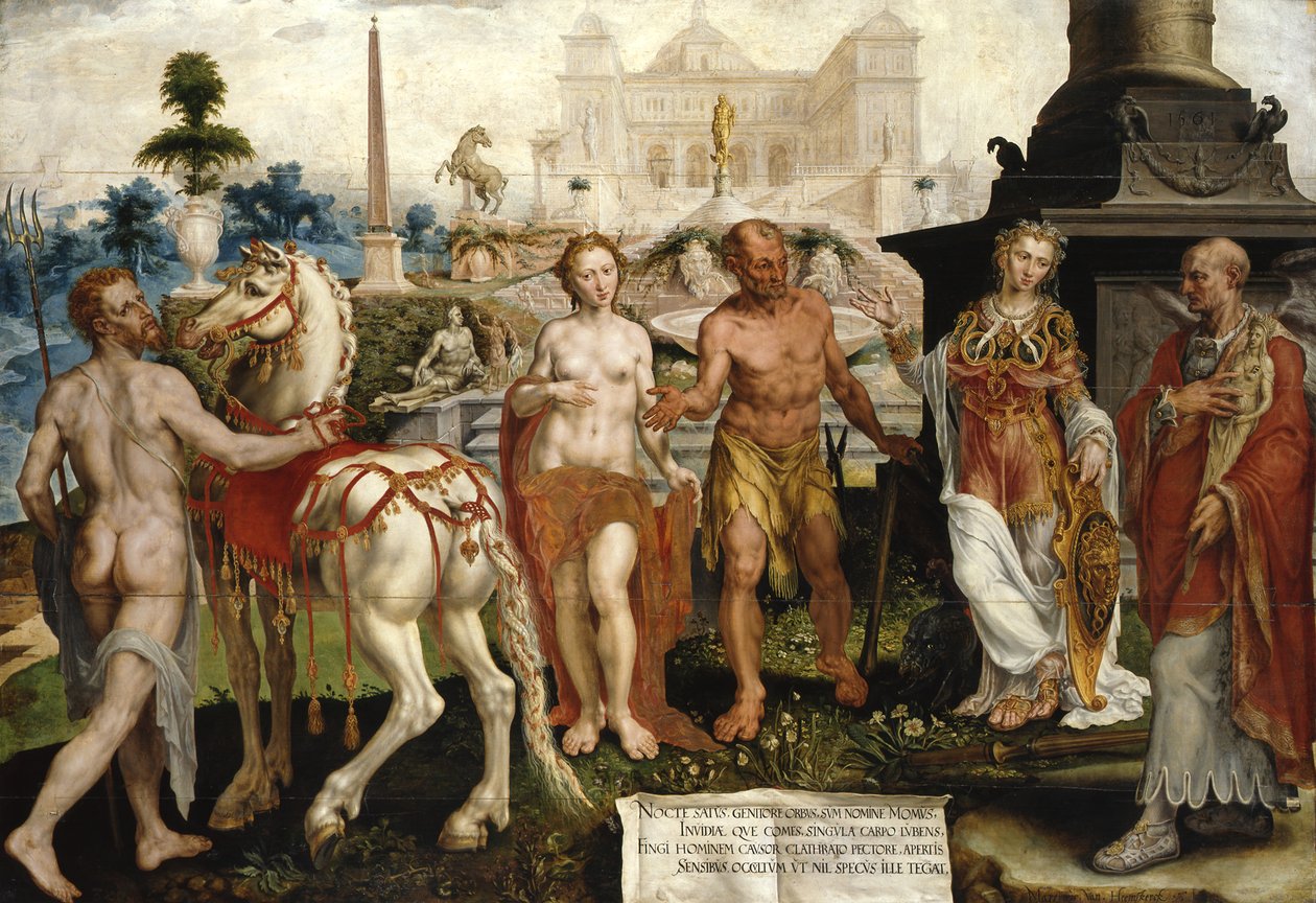 Momo critica as obras dos deuses de Maarten van Heemskerck