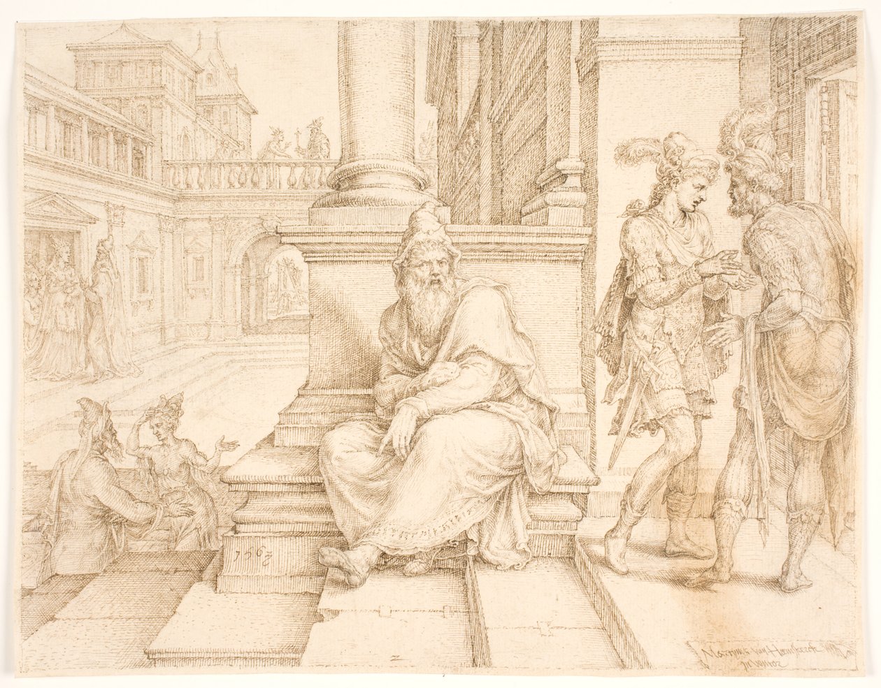 Mordecai ouvindo a traição de Bigtan e Teresh de Maarten van Heemskerck