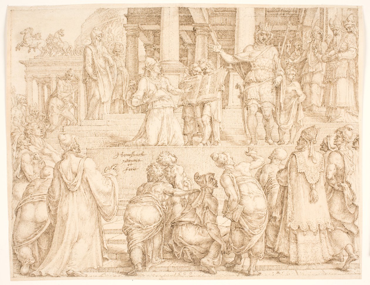 O Livro da Aliança é lido aos habitantes de Jerusalém de Maarten van Heemskerck