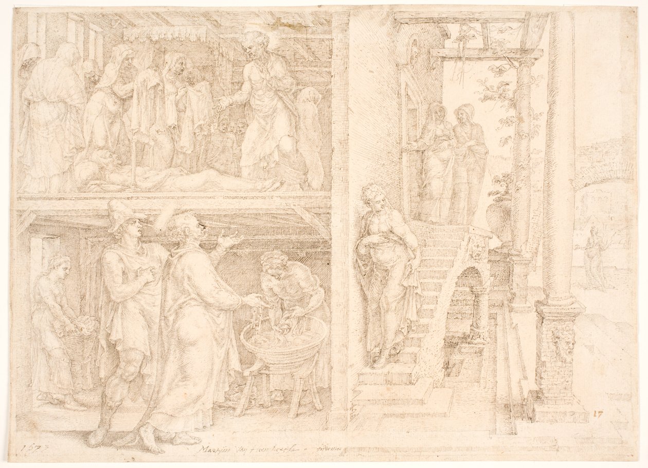 Pedro acorda Tabita de Maarten van Heemskerck