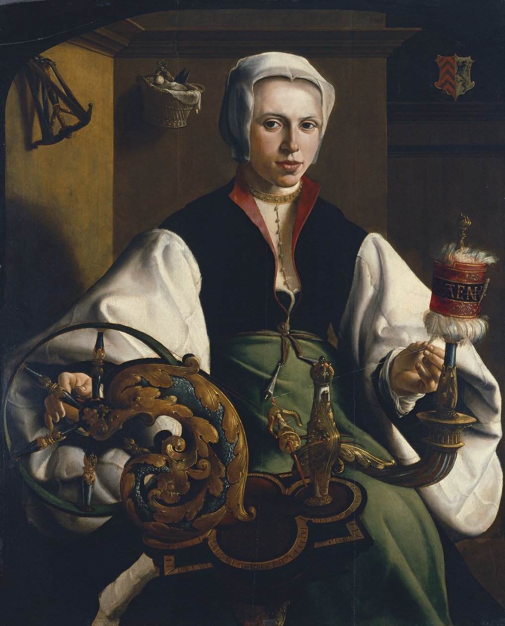 Retrato de uma senhora girando de Maarten van Heemskerck