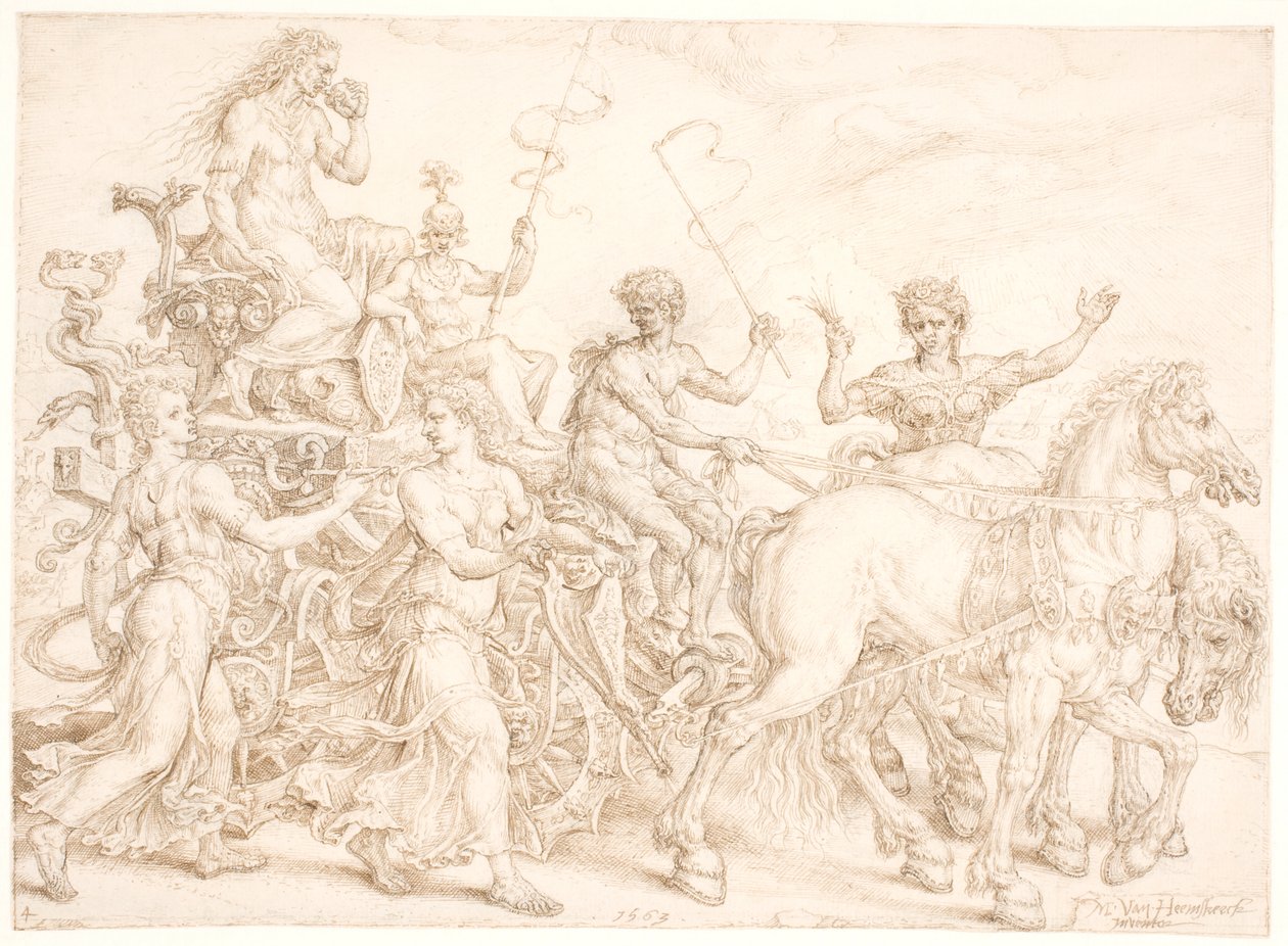 Carruagem Triunfal. Invídia (Inveja) de Maarten van Heemskerck
