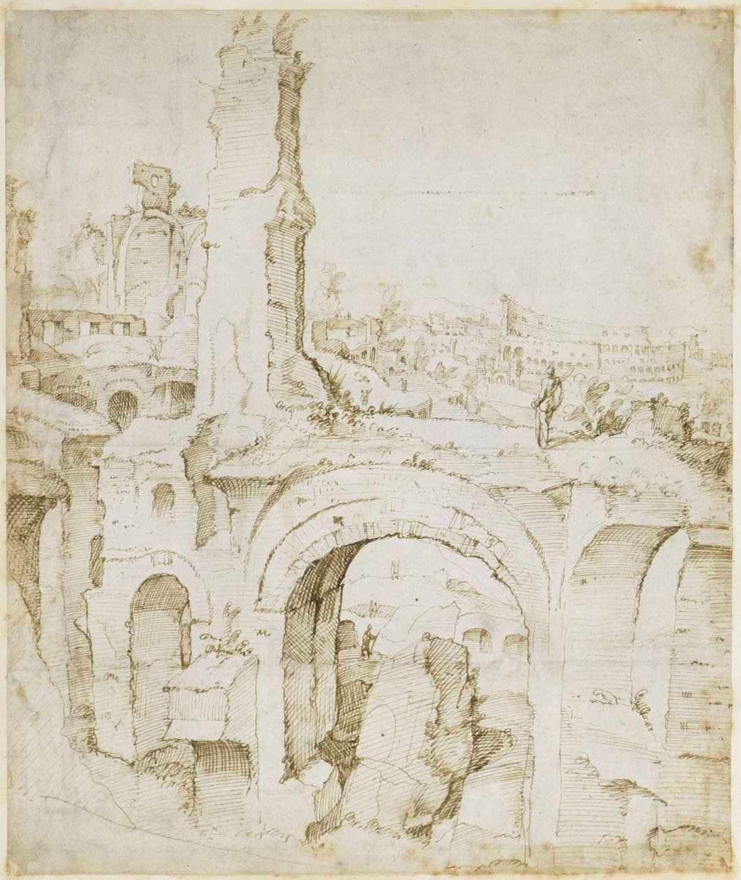 Vista da Domus Severiana para o Coliseu de Maarten van Heemskerck