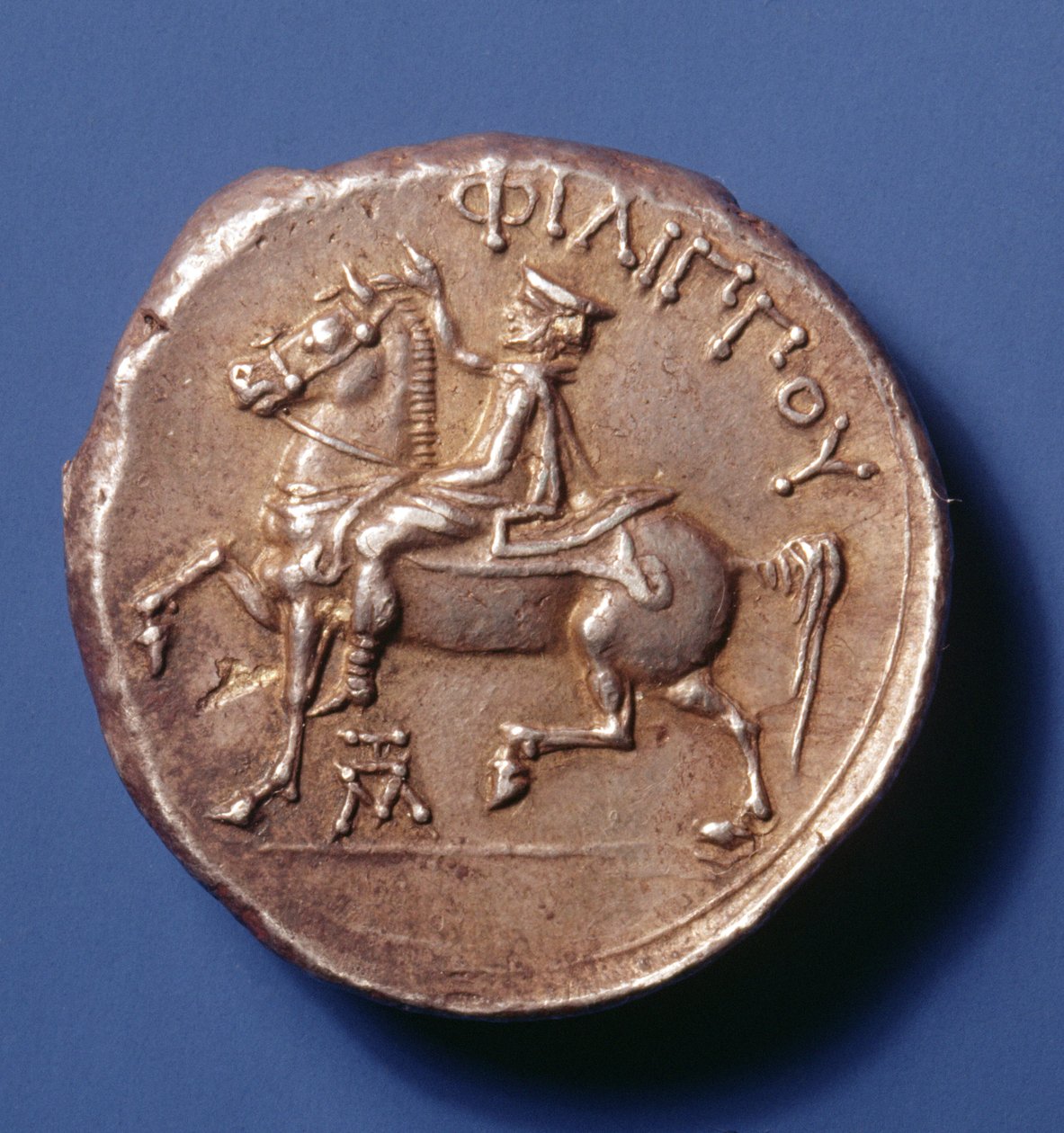 Moeda de prata de Filipe II da Macedônia (359-336 aC) representando cavaleiro à esquerda. de Macedonian School