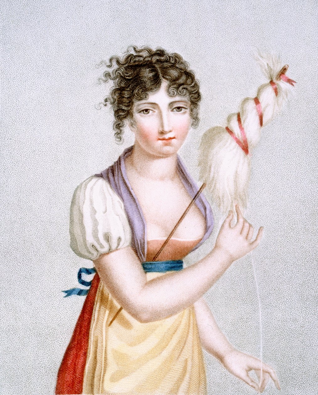 O Spinner, gravado por Augrand, c.1816 de Madame G. Busset Dubruste
