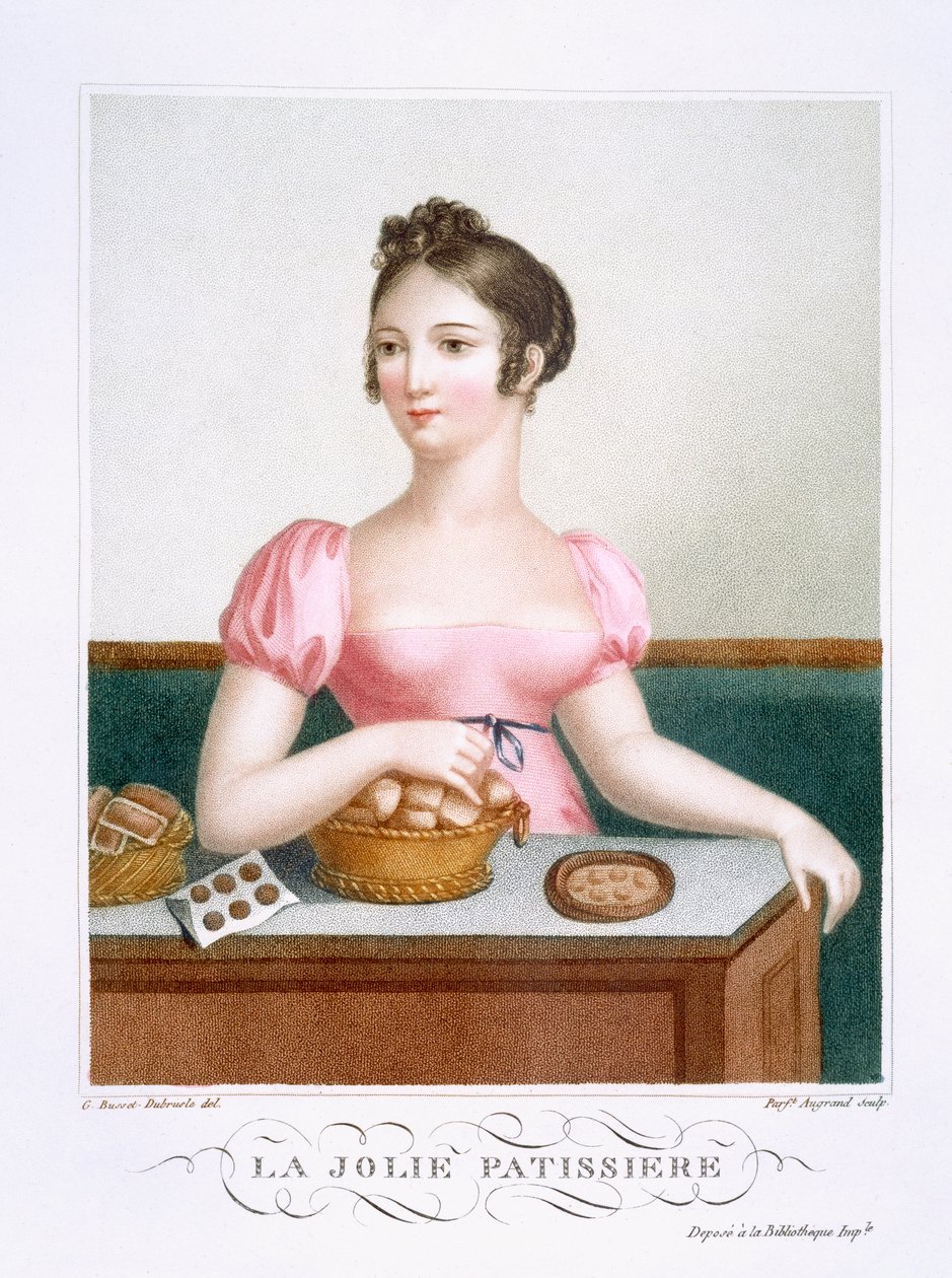 O cozinheiro bonito da pastelaria, c.1816 de Madame G. Busset Dubruste