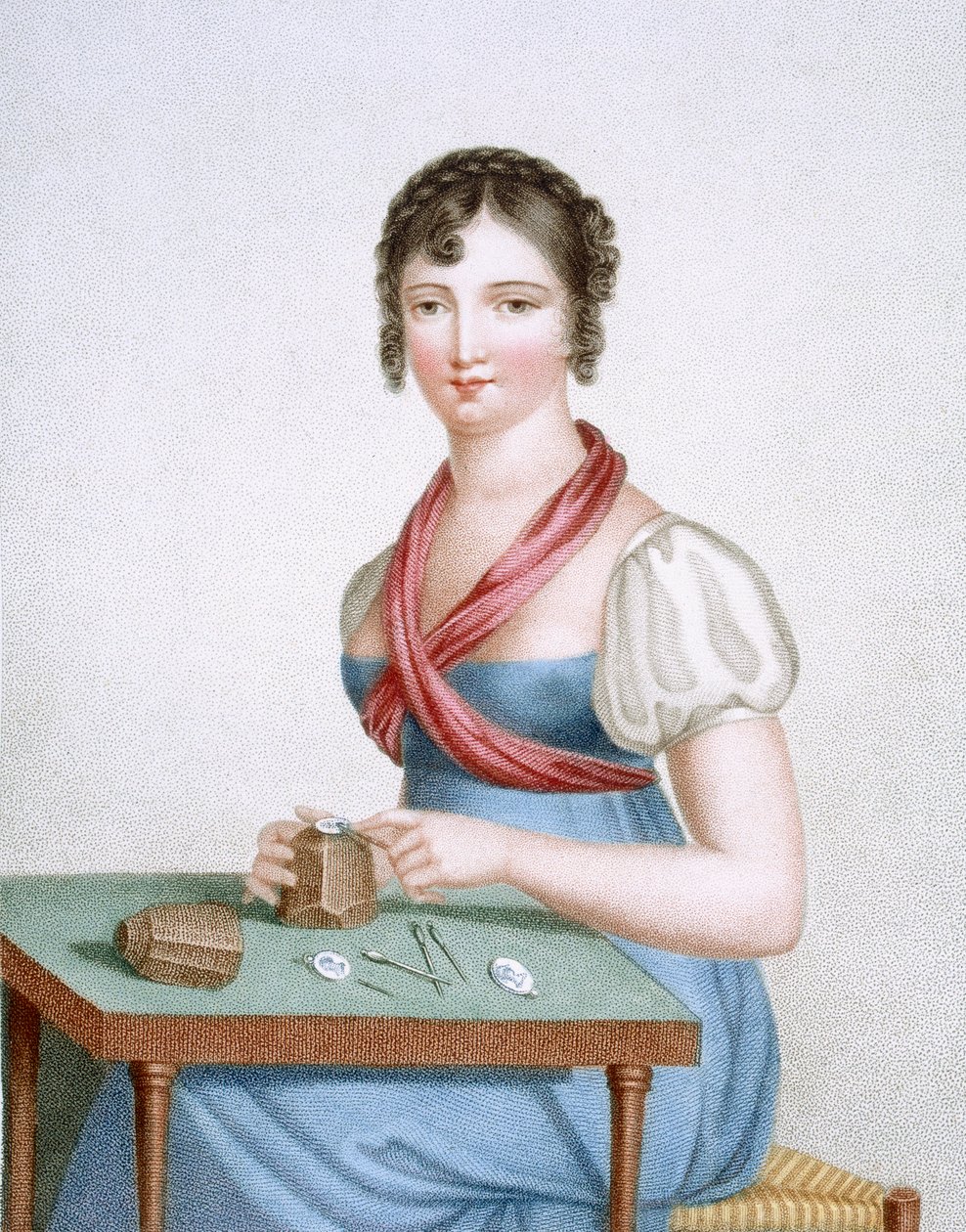 O Printmaker, gravado por Augrand, c.1816 de Madame G. Busset Dubruste