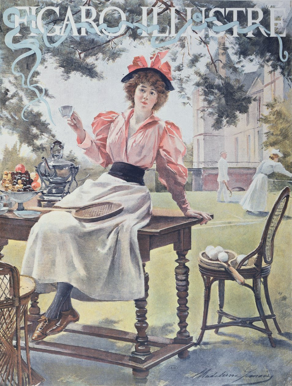 Ténis, capa da revista &39;Figaro Illustre&39;, 1893 de Madeleine Lemaire
