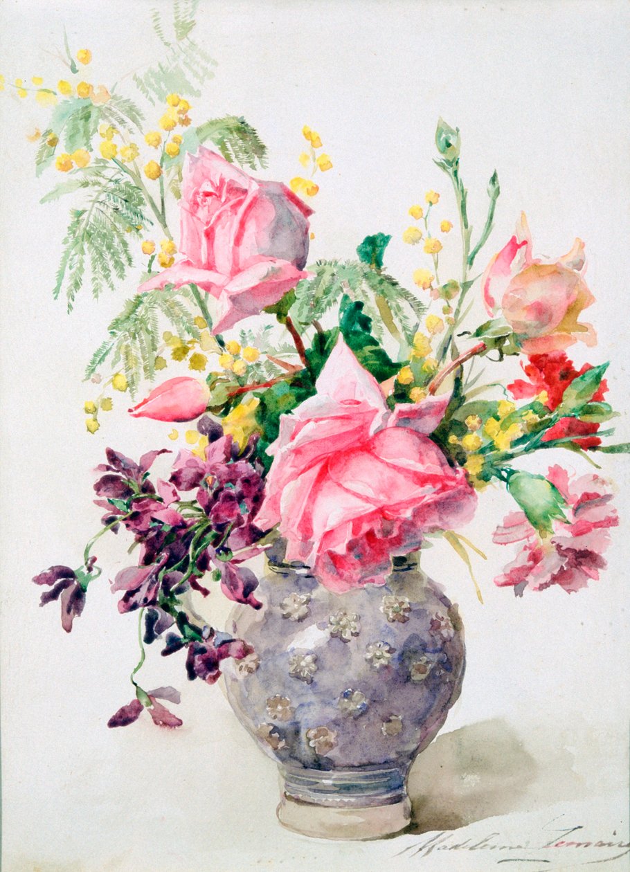 Vaso de rosas, c1865-1928 de Madeleine Jeanne Lemaire