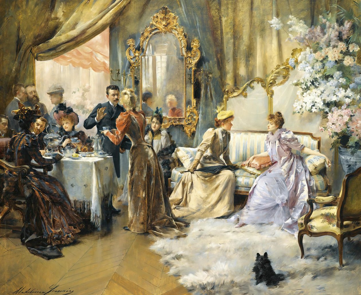 O chá da tarde no salão do pintor de Madeleine Lemaire
