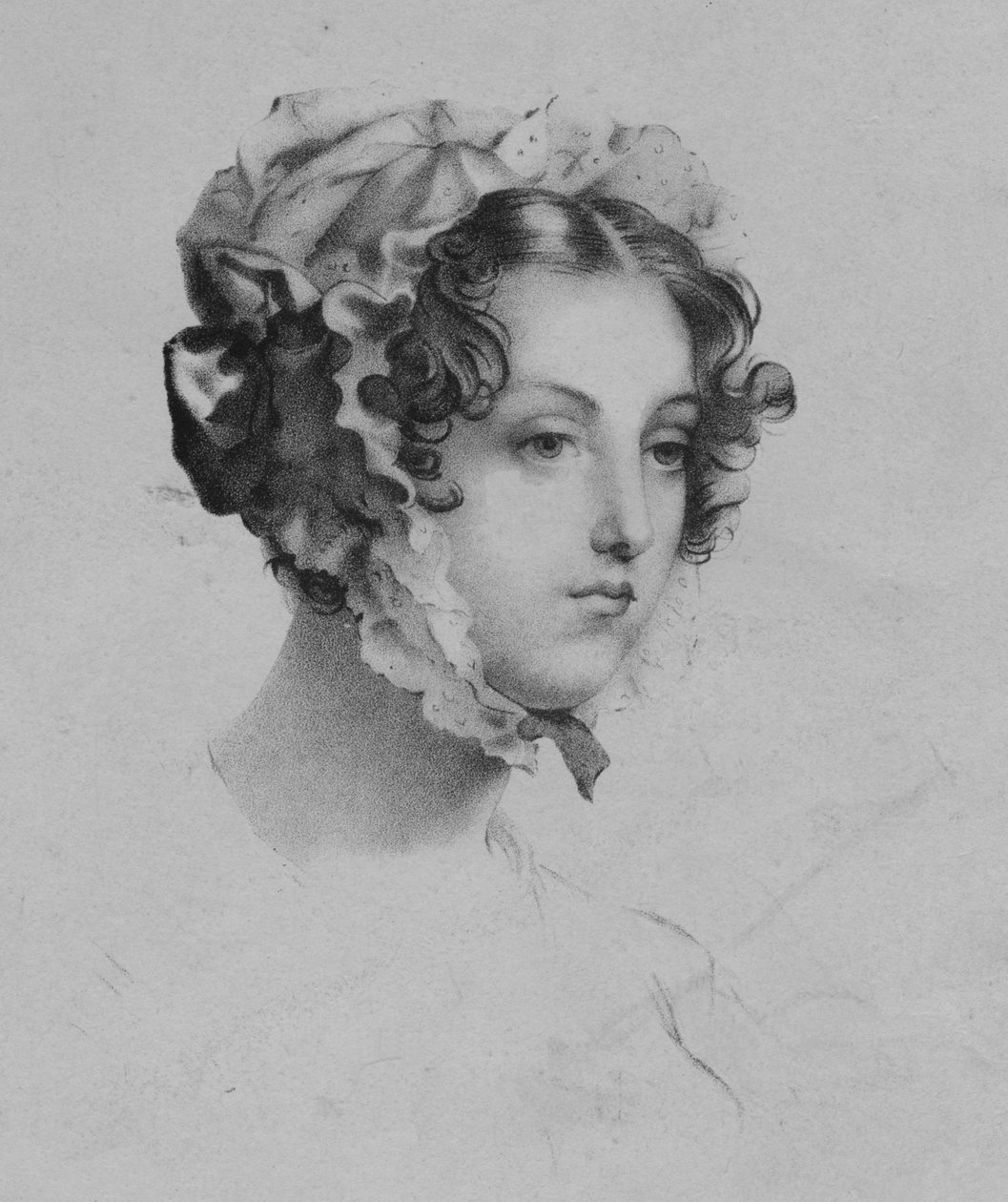Mulher vestindo um gorro, década de 1820. de Mademoiselle Formentin
