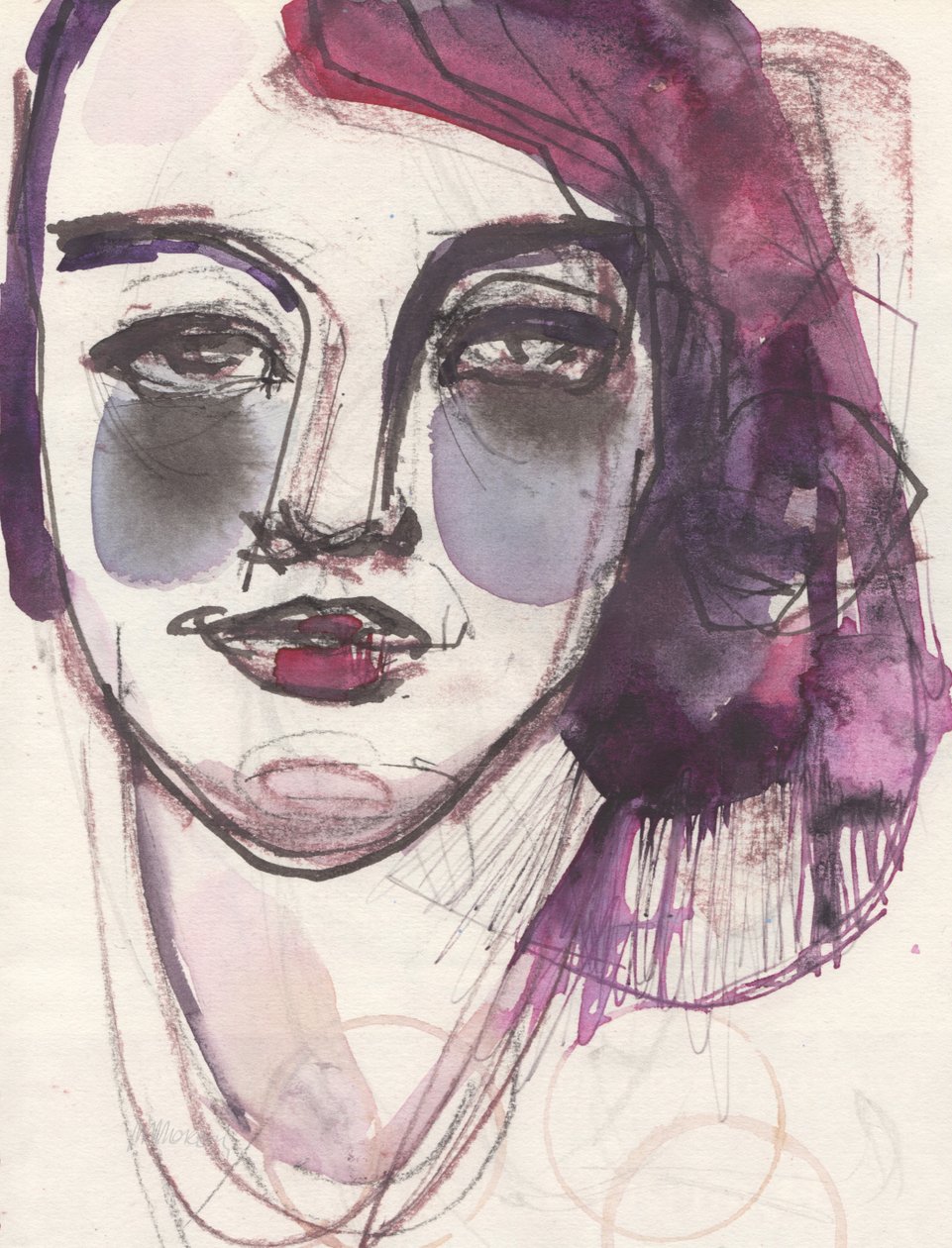 Sketchbook 17, 2024 (tinta de têmpera, caneta, lápis de cera sobre papel) de Madgalena Morey