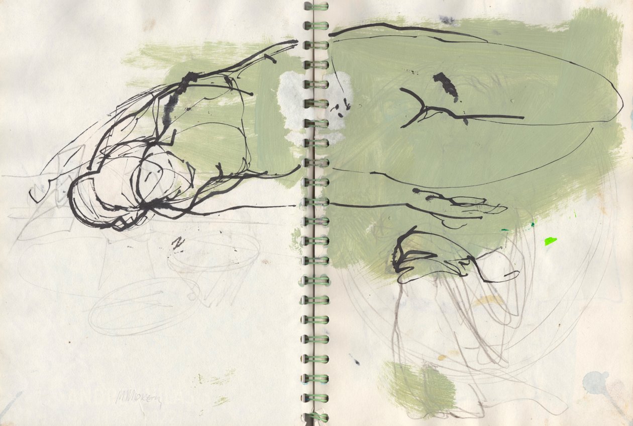 Sketchbook 19, 2024 (tinta de têmpera, tinta da China, lápis sobre papel) de Madgalena Morey