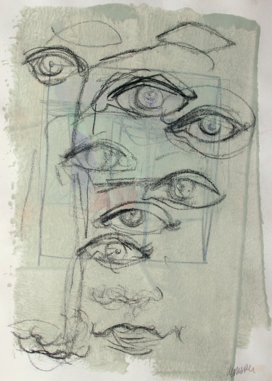 Sketchbook 41, 2025 (tinta de têmpera, carvão sobre papel) de Madgalena Morey