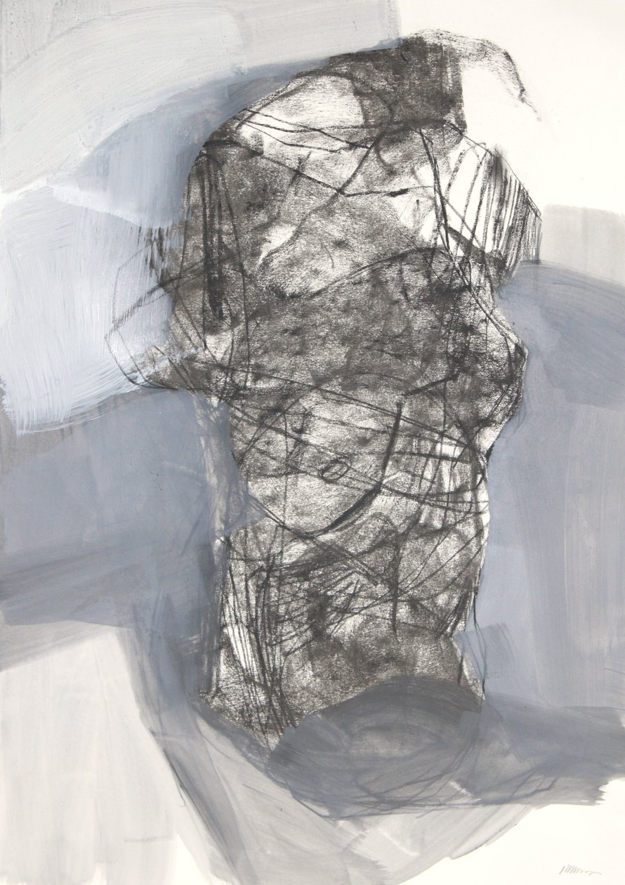 Torso 6, 2022 (carvão sobre papel) de Madgalena Morey