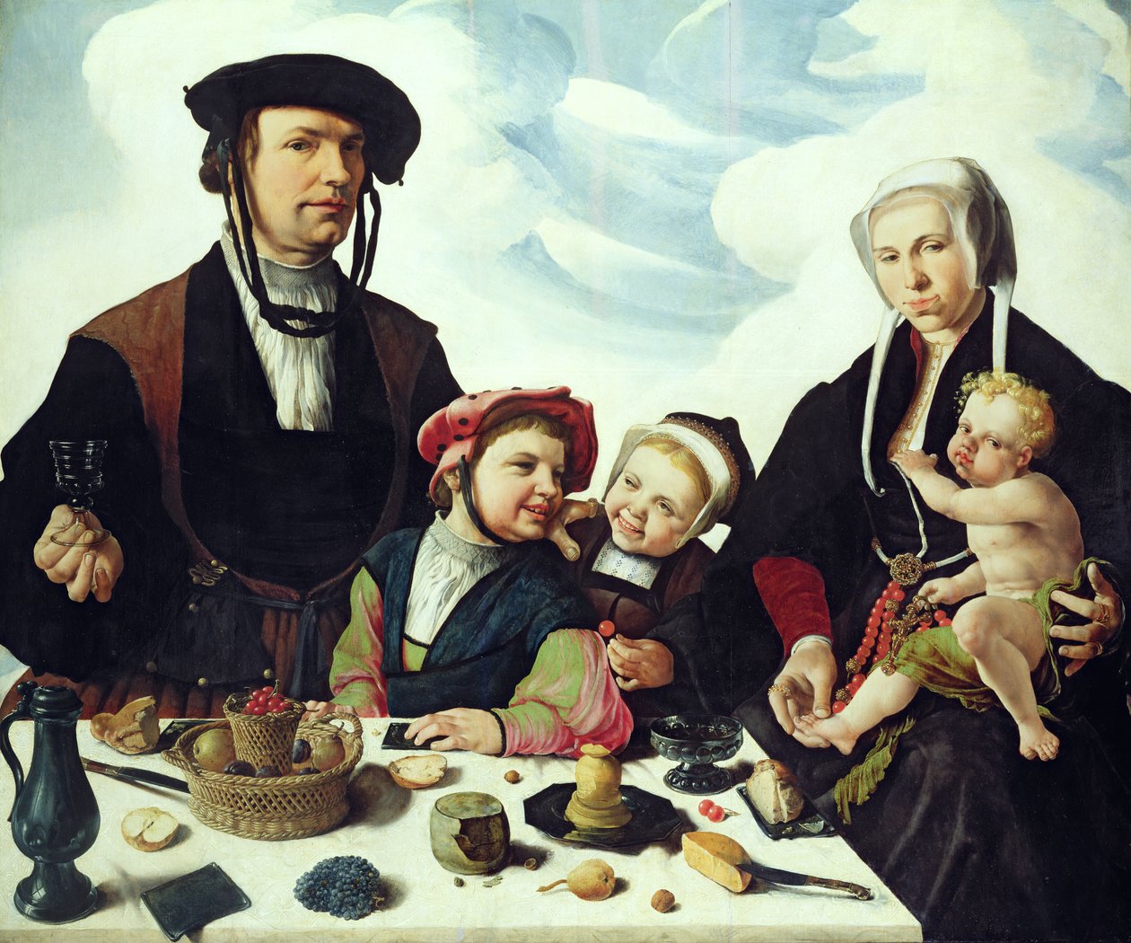 Pieter Jan Foppeszoon e sua família, 1530 de Maerten van Heemskerck