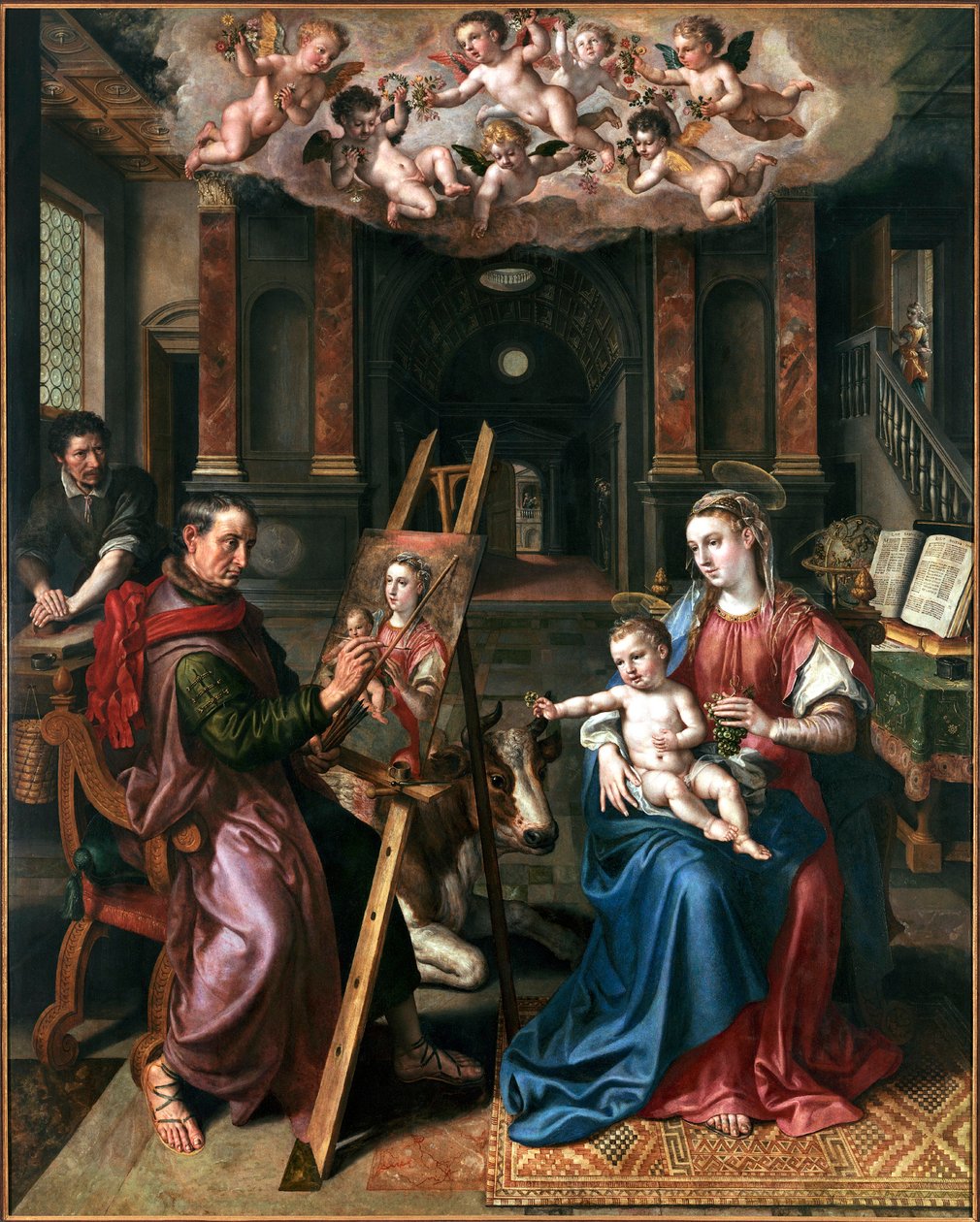 São Lucas desenhando a Virgem, 1602. de Maerten Vos de