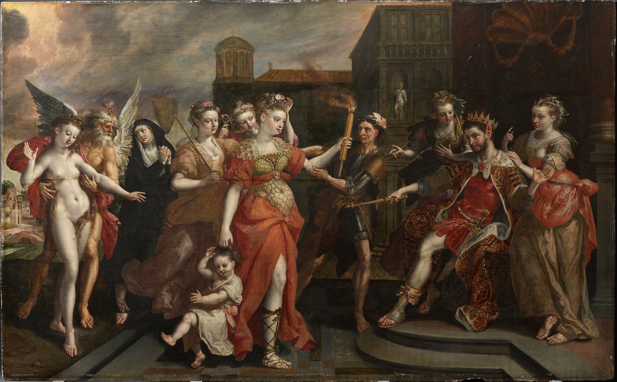A Calúnia de Apeles, final da década de 1590. de Maerten Vos de