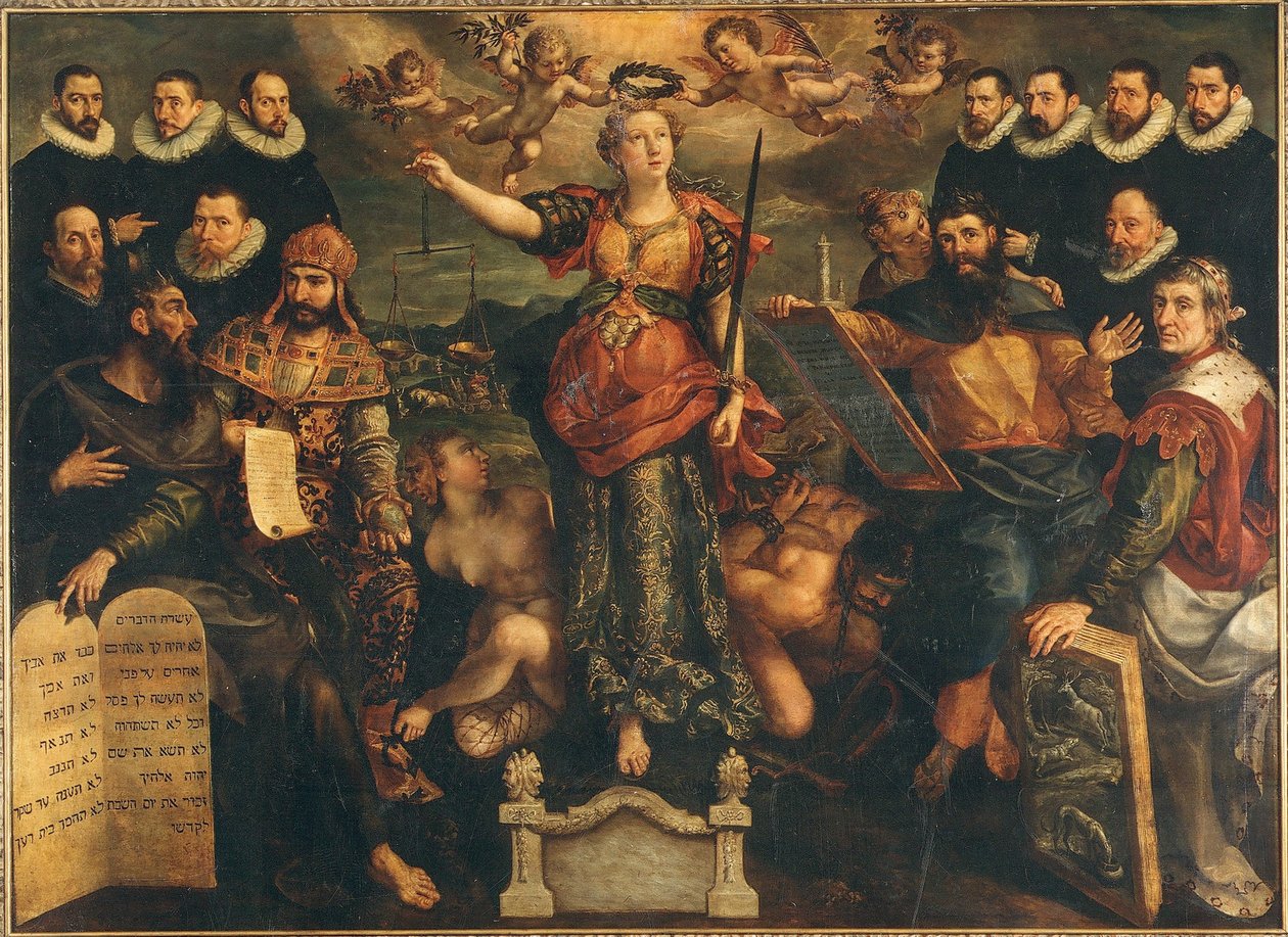 O Tribunal da Casa da Moeda de Brabante em Antuérpia, 1594. de Maerten Vos de