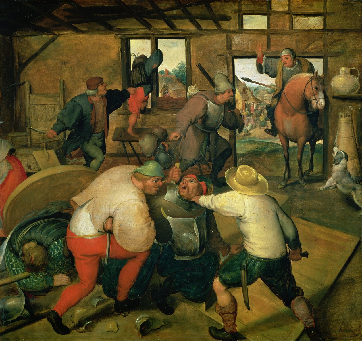 Uma luta, c.1565-70 (painel) de Maerten van Cleve