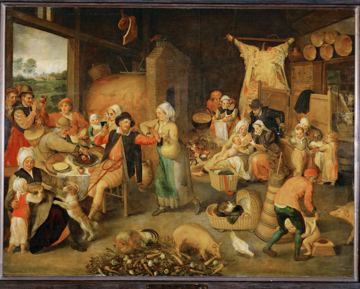 Interior flamengo (pintura sobre madeira de carvalho) de Maerten van Cleve