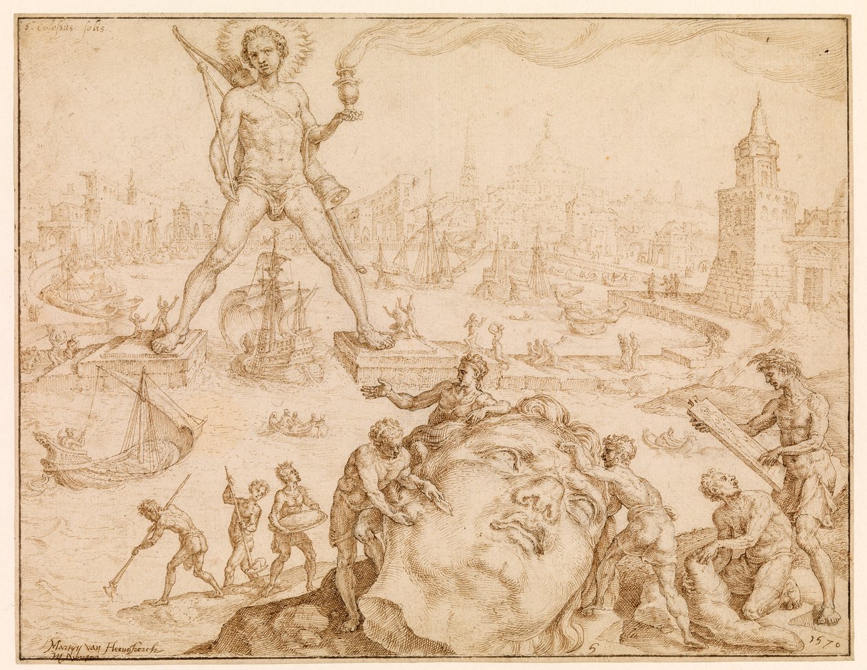 Colosso de Rodes, 1570 de Maerten van Heemskerck