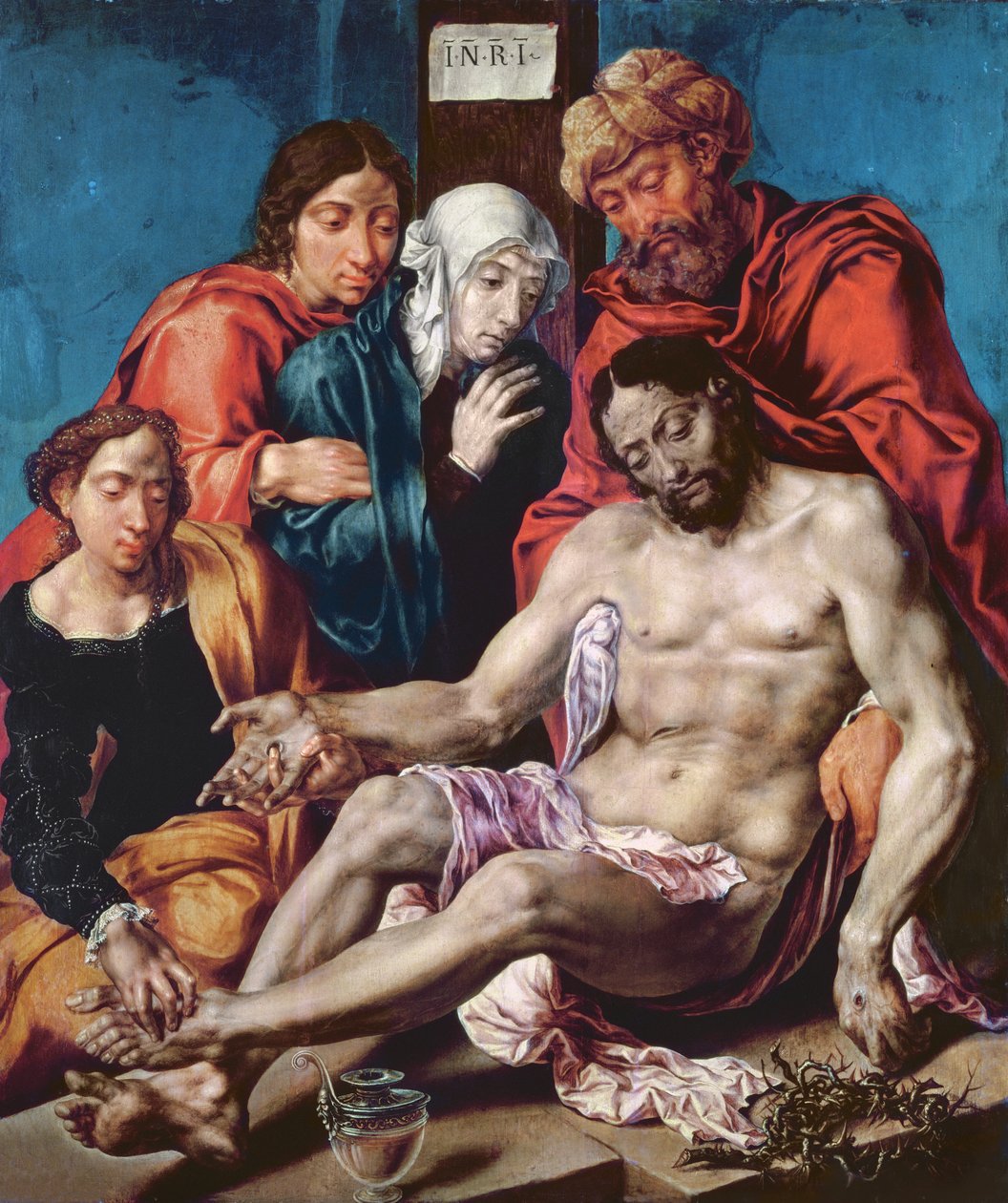 Lamentação, c.1540-45 (óleo sobre painel de carvalho) de Maerten van Heemskerck