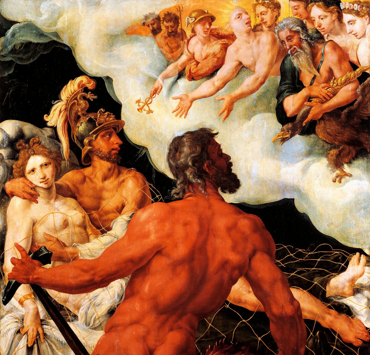 Marte e Vénus presos na rede de Vulcano de Maerten van Heemskerck