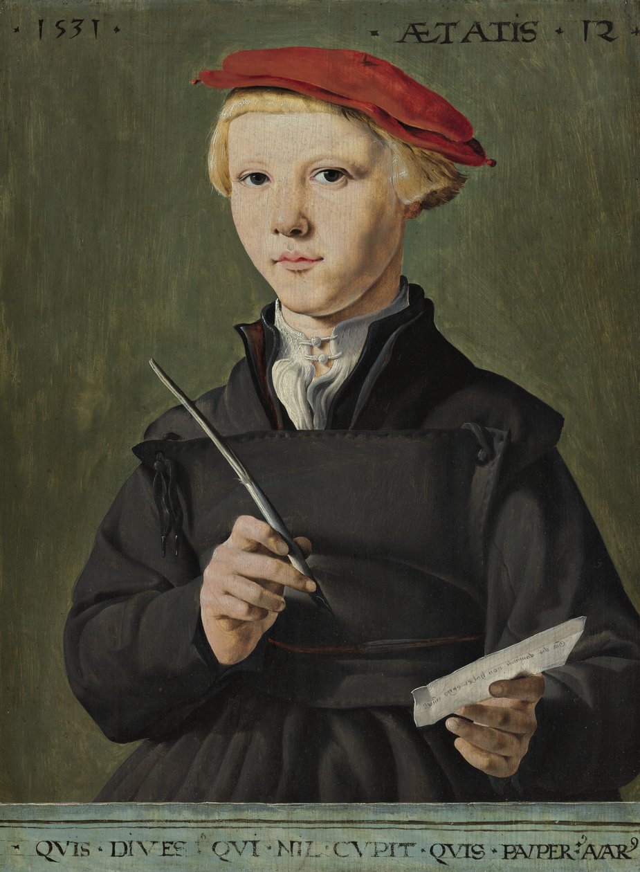 Retrato de um jovem estudante de Maerten van Heemskerck