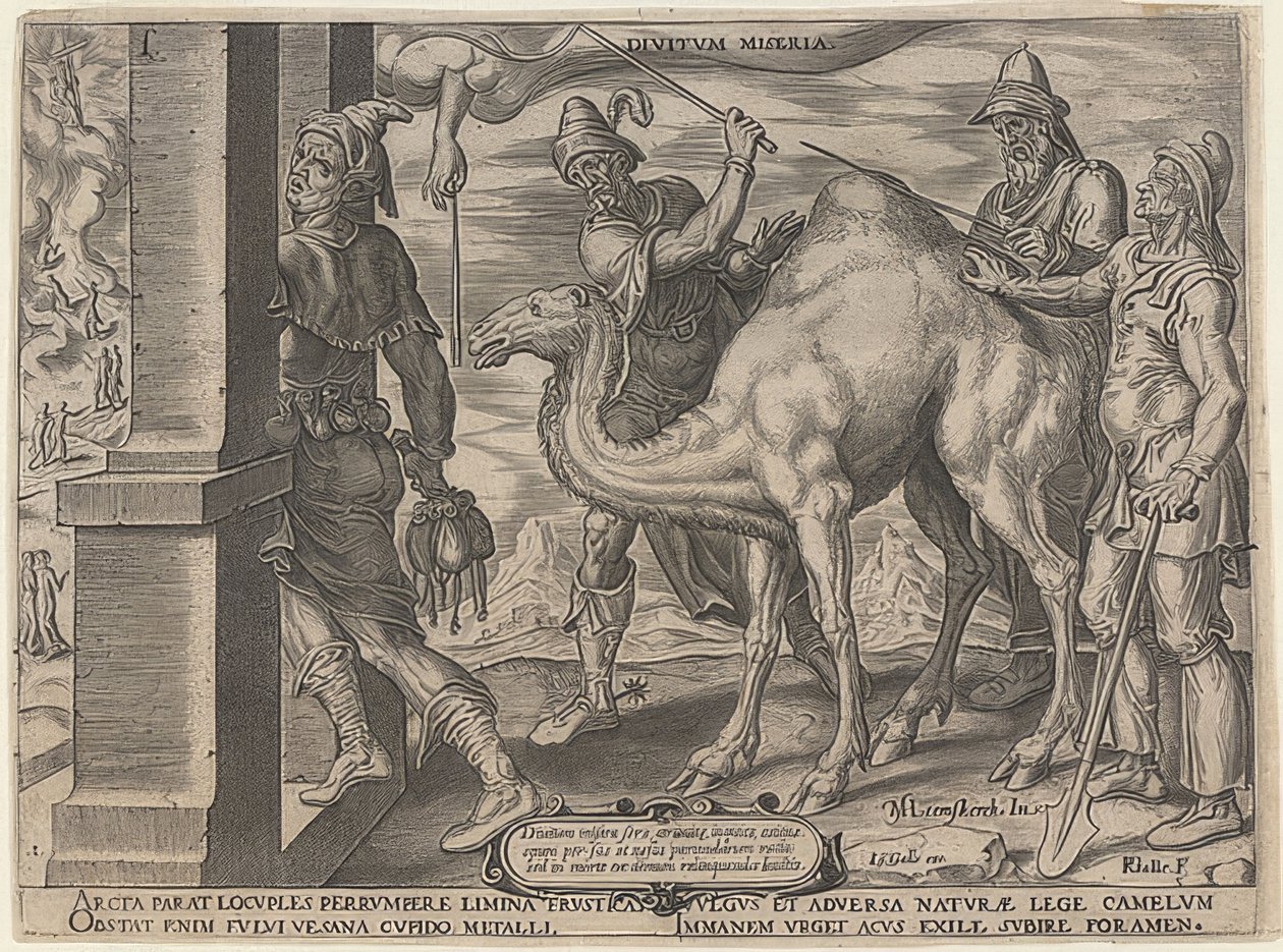 Homem rico e pobre Lázaro. 1563 de Maerten van Heemskerck